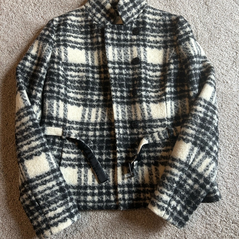 Plaid Wool-Blend Jacket